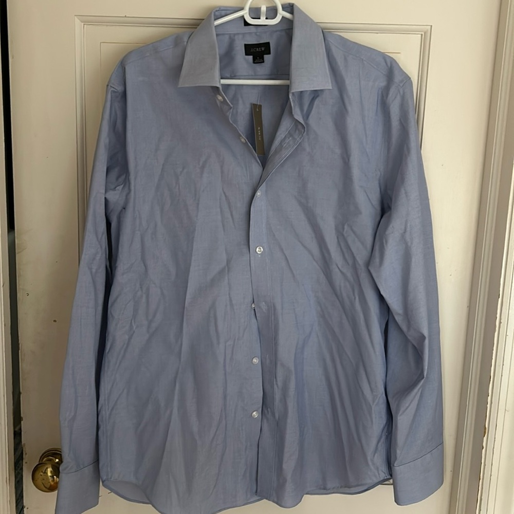 Men’s J.Crew size large slim blue no-pocket shirt